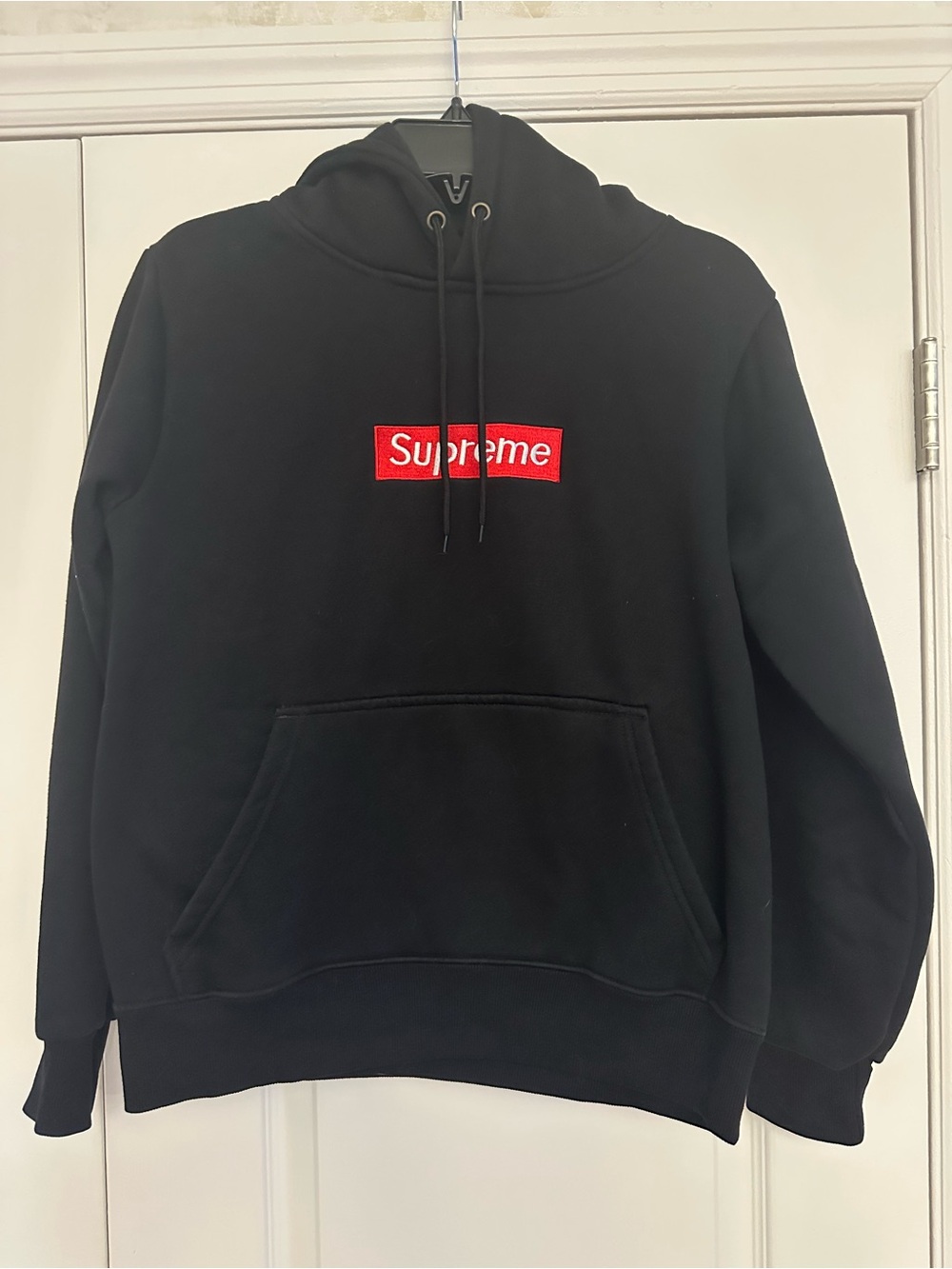 Supreme Black Hoodie with Red Box Logo - Men's Pullover